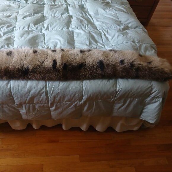 NEW Leopard dyed FOX real Fur Collar Scarf Scarve Boa massive size 160cm RARE - Picture 4 of 4